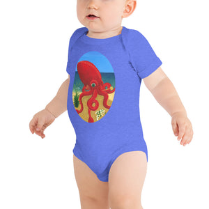 Baby short sleeve one piece Red Octopus