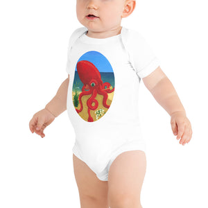 Baby short sleeve one piece Red Octopus