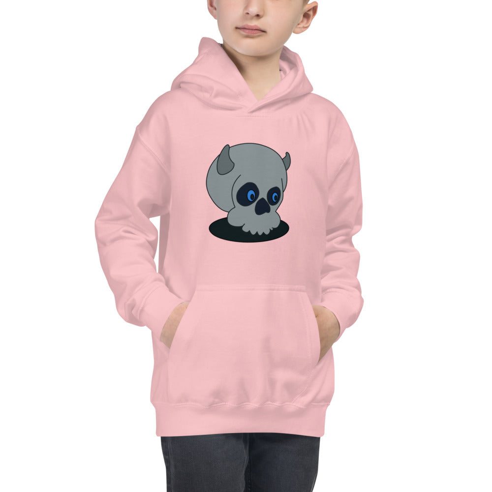 Kids Hoodie Happy Skull Grey