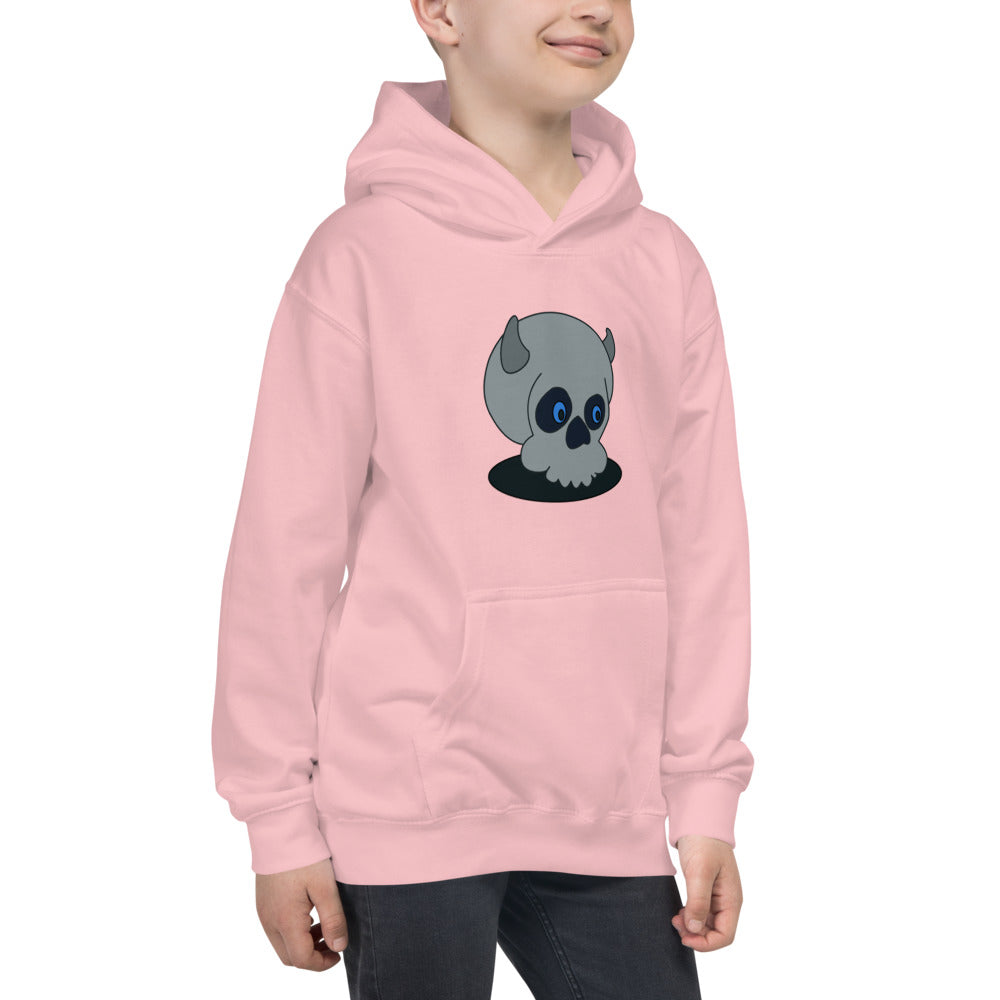 Kids Hoodie Happy Skull Grey