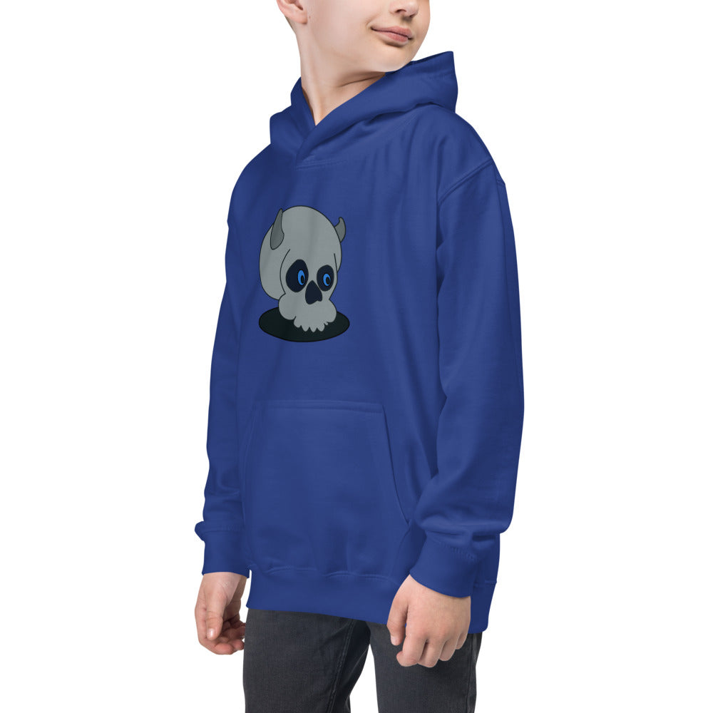 Kids Hoodie Happy Skull Grey