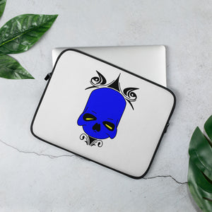 Laptop Sleeve Blue Skull w/White Background