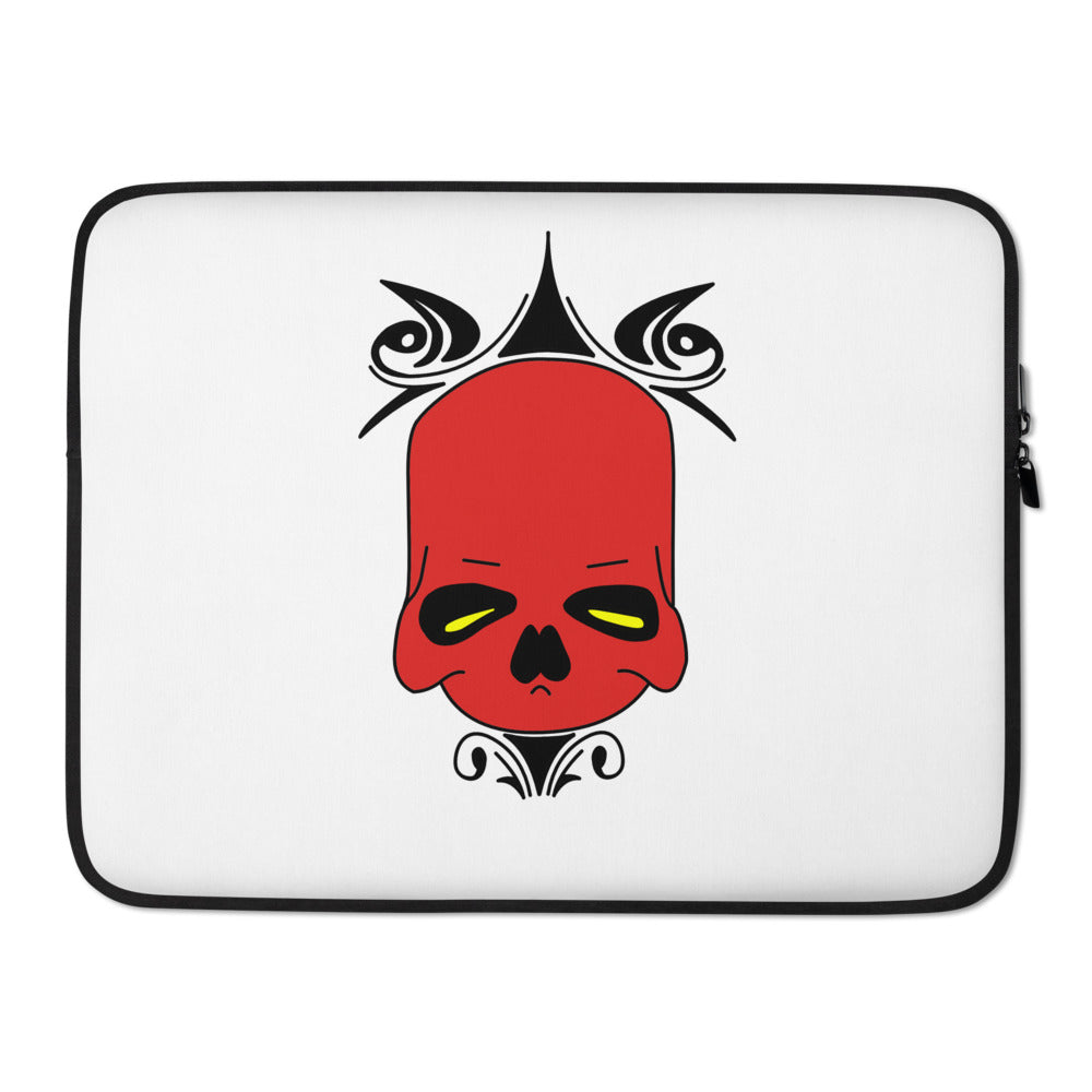 Laptop Sleeve Red Skull w/White background