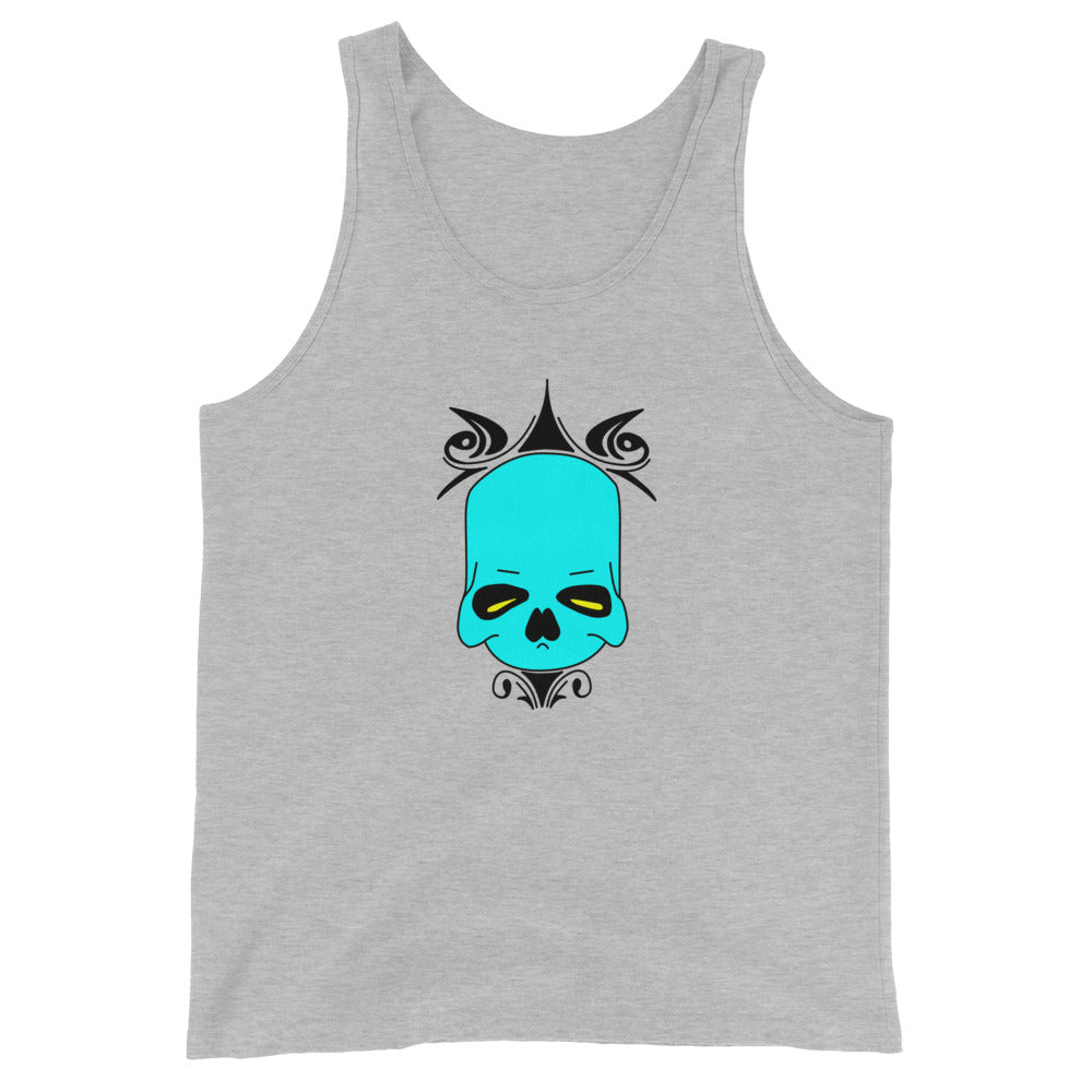 Unisex Tank Top Turqouise Skull