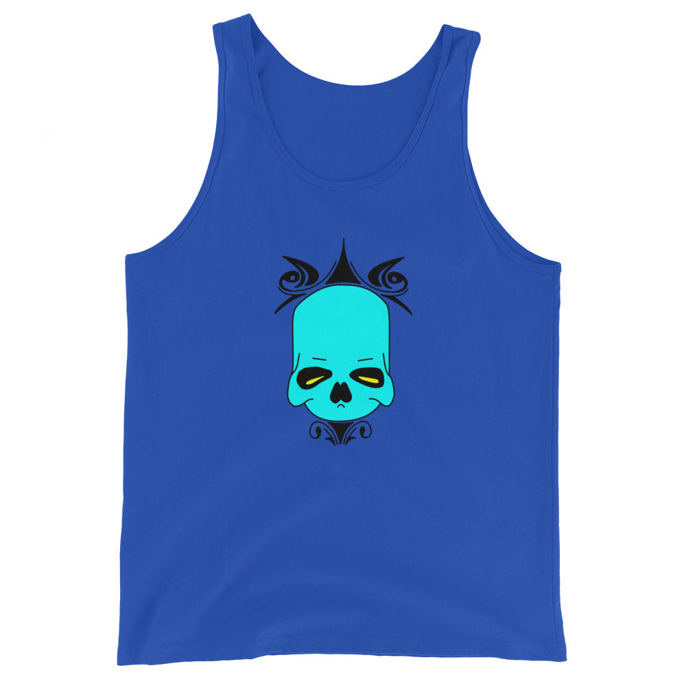 Unisex Tank Top Turqouise Skull