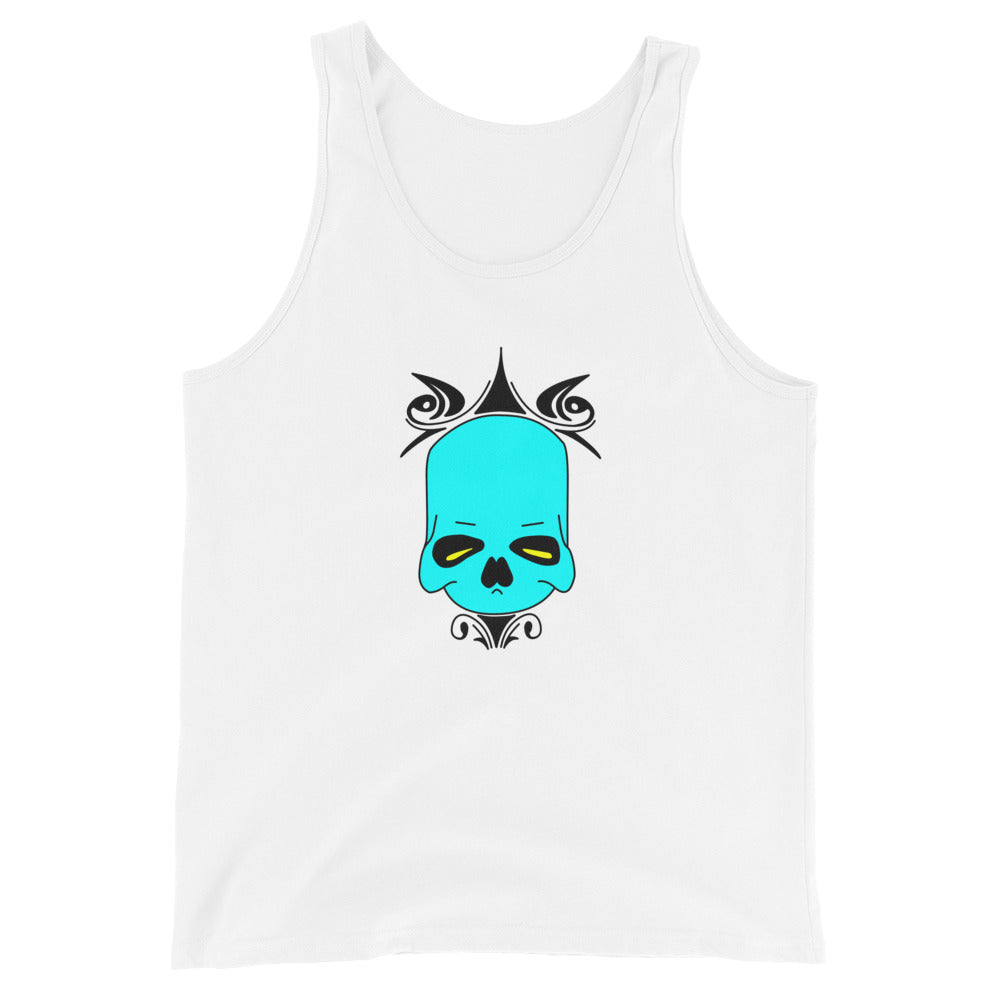 Unisex Tank Top Turqouise Skull