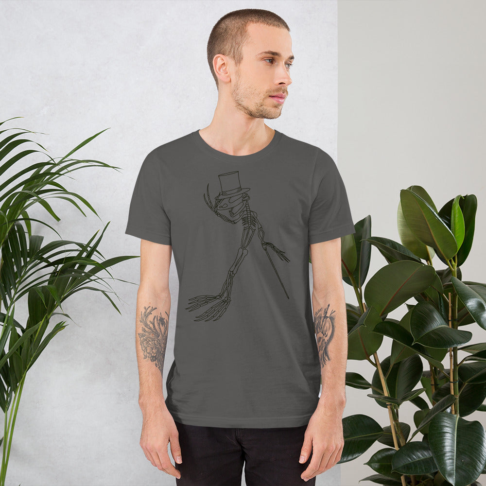 Short-Sleeve Unisex T-Shirt Frog Skeleton Outline