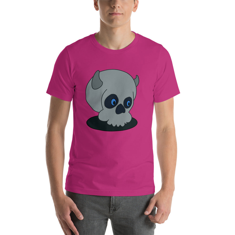 Short-Sleeve Unisex T-Shirt Happy Skull Grey