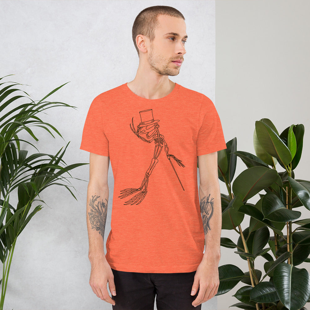 Short-Sleeve Unisex T-Shirt Frog Skeleton Outline