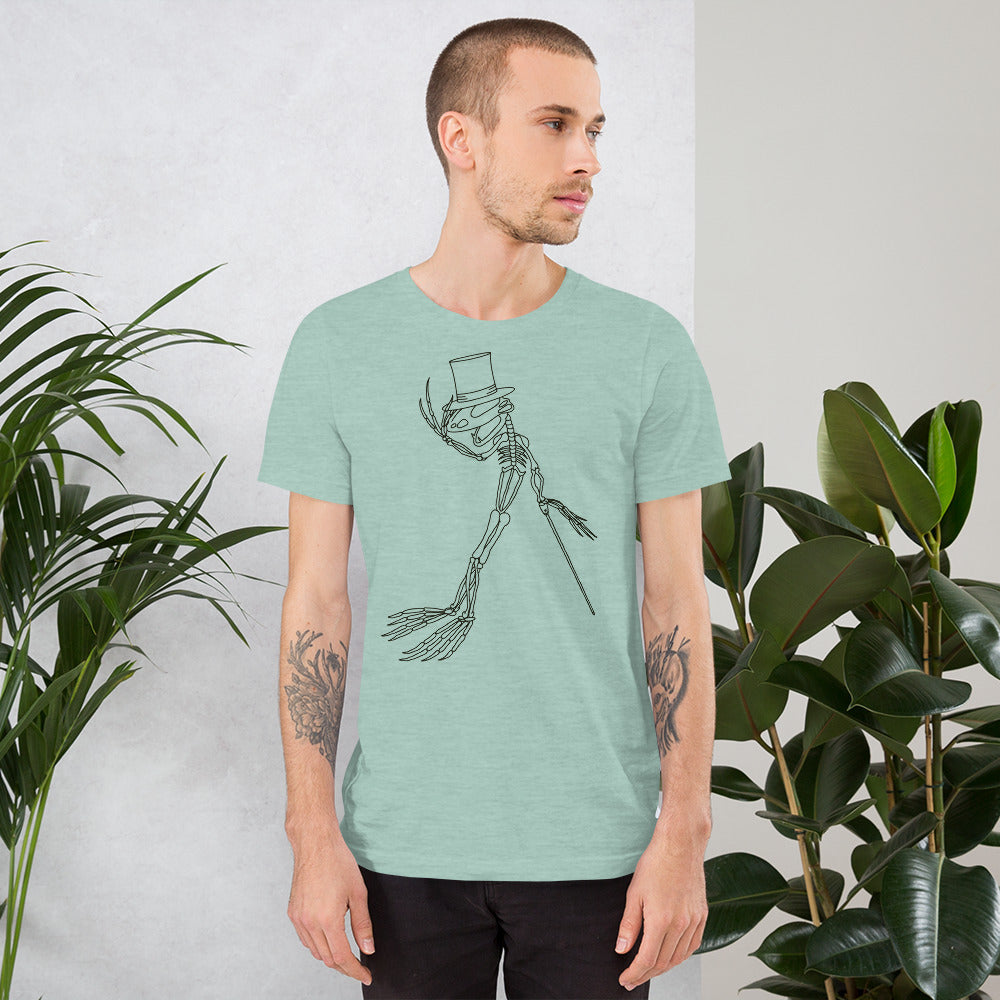 Short-Sleeve Unisex T-Shirt Frog Skeleton Outline