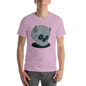 Short-Sleeve Unisex T-Shirt Happy Skull Grey