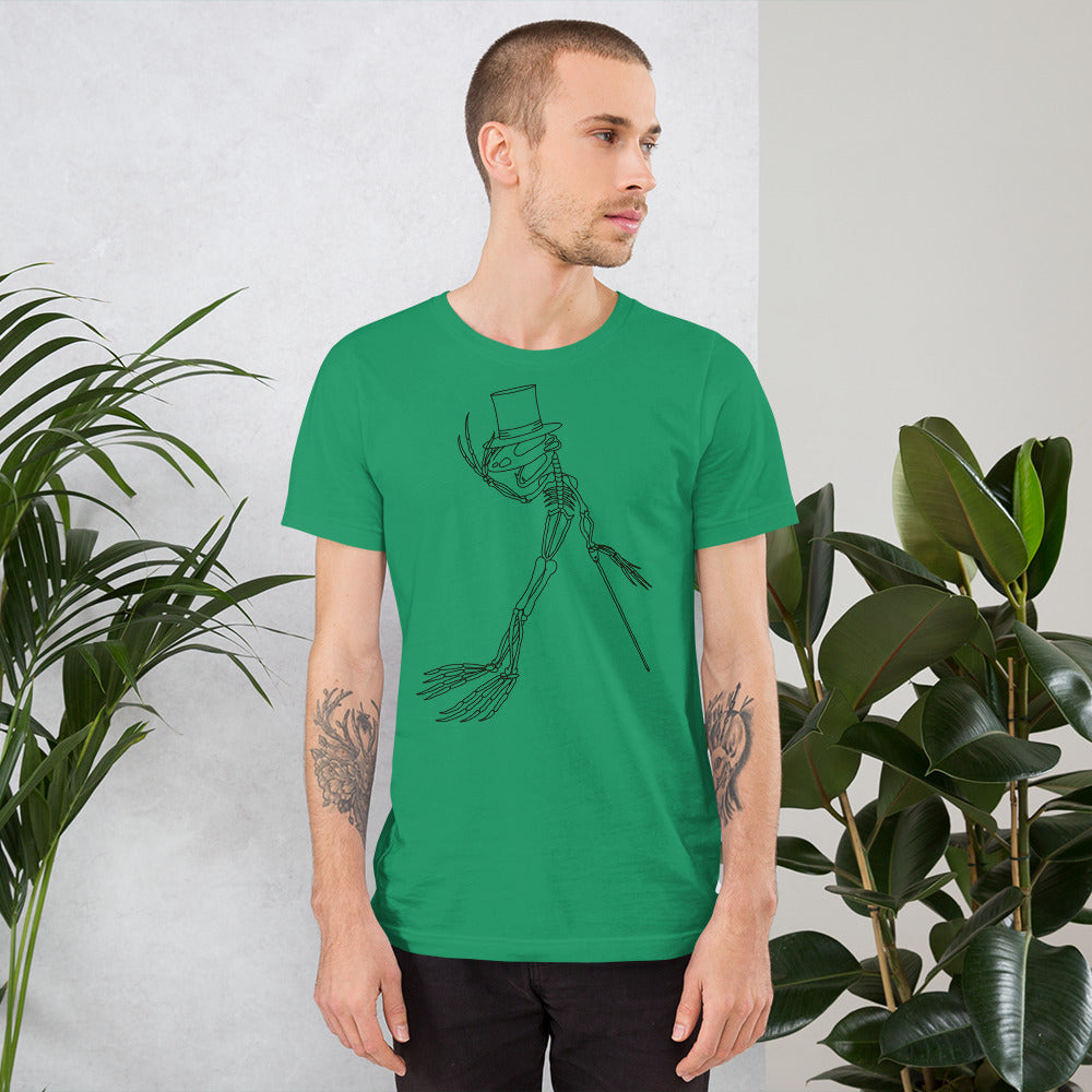 Short-Sleeve Unisex T-Shirt Frog Skeleton Outline