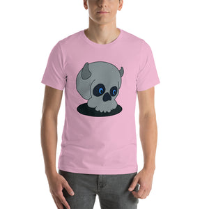 Short-Sleeve Unisex T-Shirt Happy Skull Grey