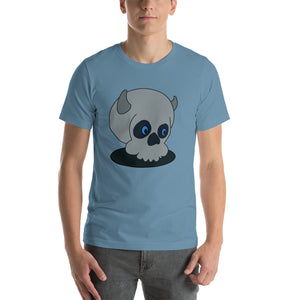 Short-Sleeve Unisex T-Shirt Happy Skull Grey