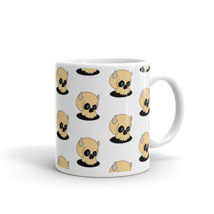 White glossy mug Happy Skull