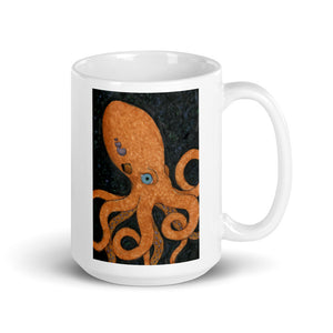 White glossy mug Kraken